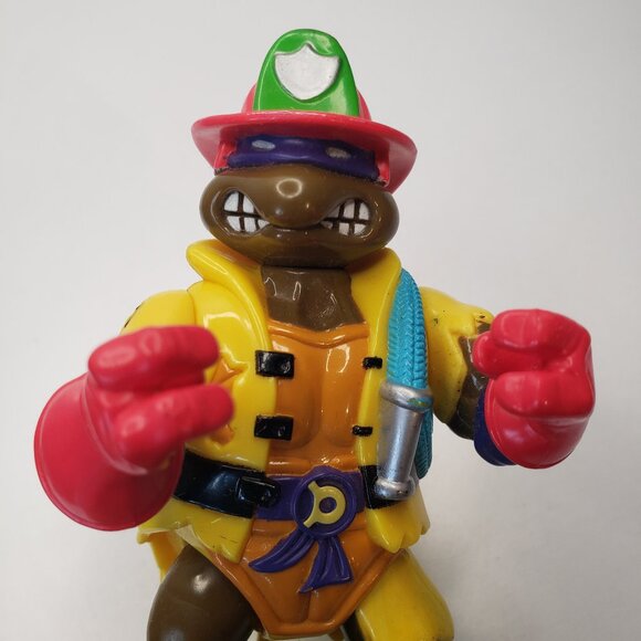 Firefighter Donatello Teenage Mutant Ninja Turtles TMNT Playmates Vintage 1991 - Picture 3 of 10
